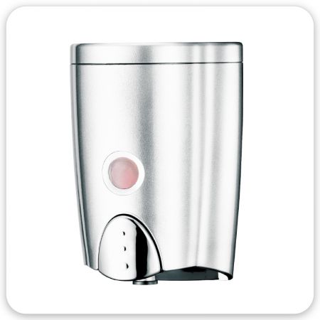 大按鈕免鑽孔皂液器 580ml - 手壓給皂壁掛皂液器